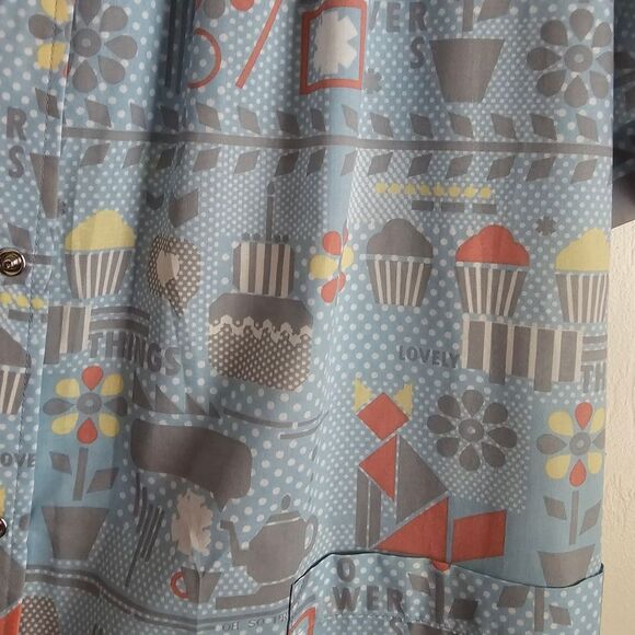 Blue Patterned Women's Nightgown - Picture 5 of 8